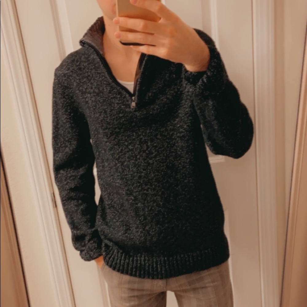 Chaps Speckled Half Zip Sweater
